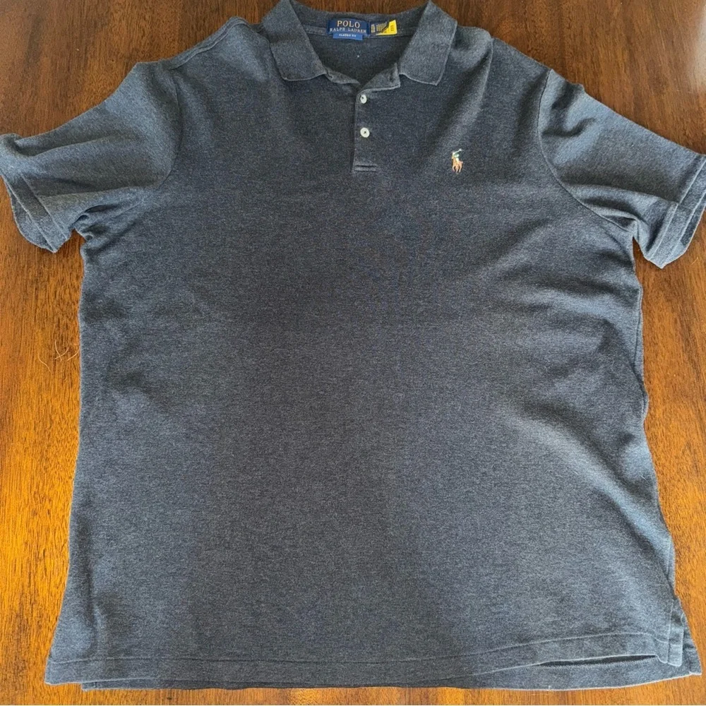 Polo Ralph Lauren Classic Fit Soft Cotton Polo Shirt Charcoal Gray Size XL